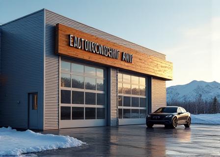 Фасад здания Лесного Автосервиса с яркой вывеской